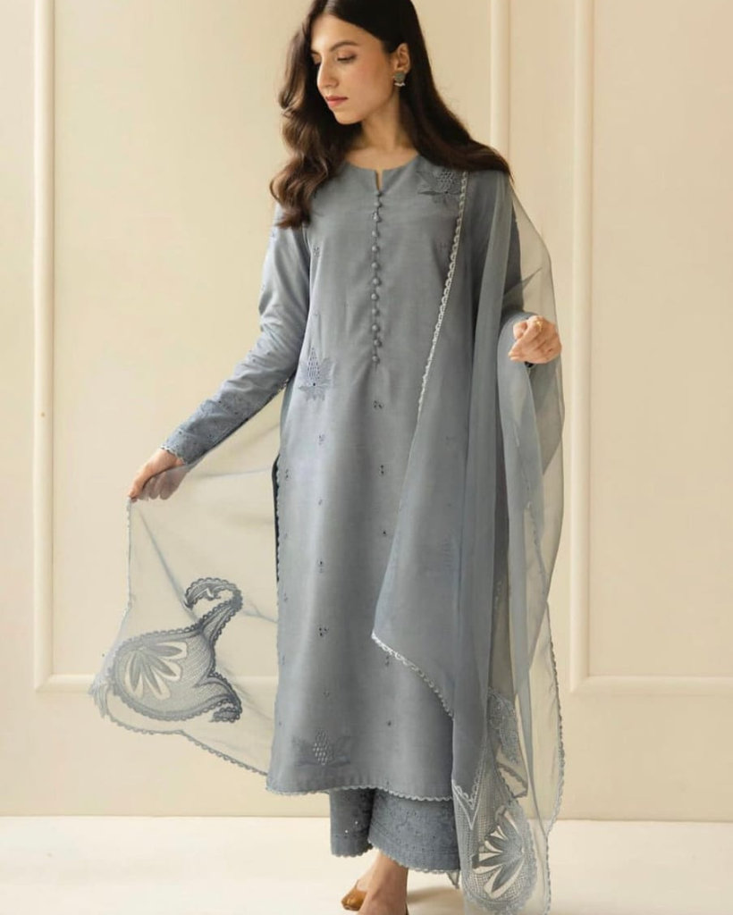 Steel Grey | 3- Piece Stitched Outfit