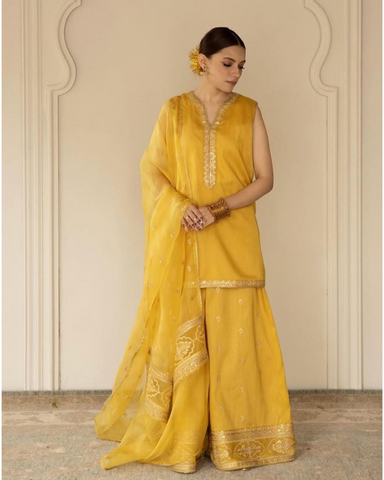 Royal Mustard Attire | Stitched Dress
