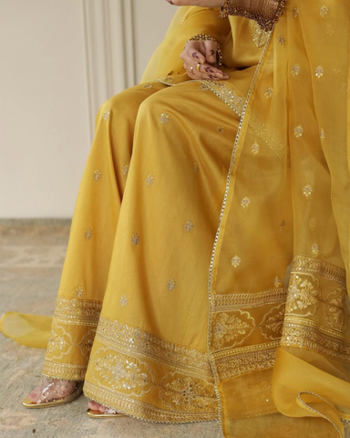 Royal Mustard Attire | Stitched Dress