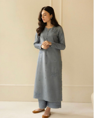 Steel Grey | 3- Piece Stitched Outfit