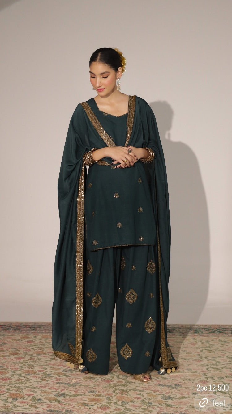 Bashash Green - 3 pc Stitched Outfit