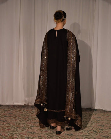 Royal Black Mystic | 3-Piece Stitched Embroidered Outfit