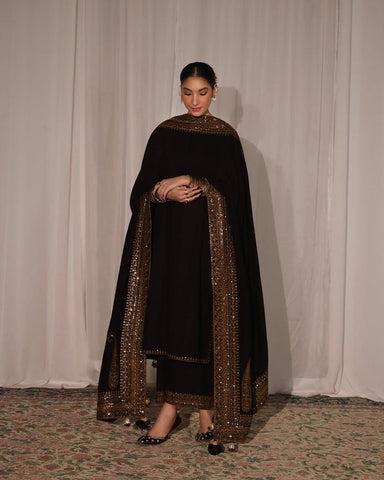 Royal Black Mystic | 3-Piece Stitched Embroidered Outfit