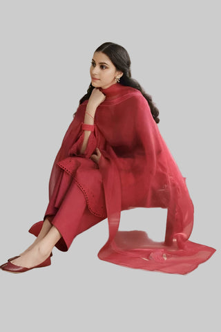 Maroon Elegance – Luxury Embroidered 3 PC Suit for Women