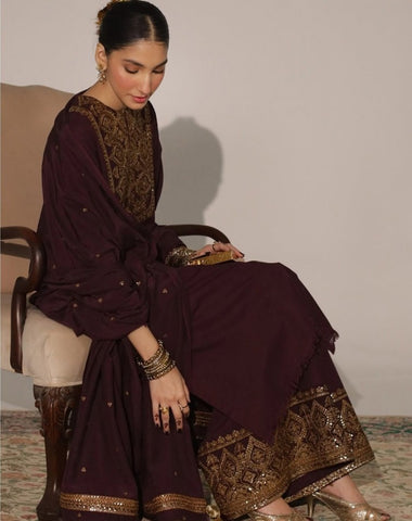 Plum Bashash | 3-piece stitched outfit