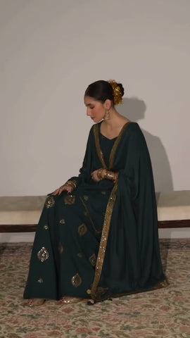 Bashash Green - 3 pc Stitched Outfit