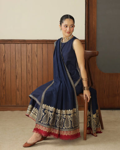 NAVI Blue Mystic | 3-Piece Stitched Embroidered Outfit